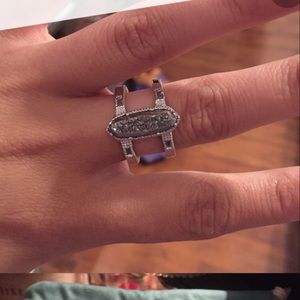 Kendra Scott McKenzie Double Band Ring in Platinum Drusy